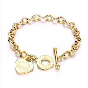 18K gold plated stainless steel inspirational bracelet